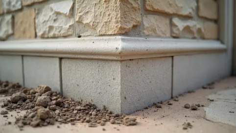 Wykończenie elewacji przy gruncie