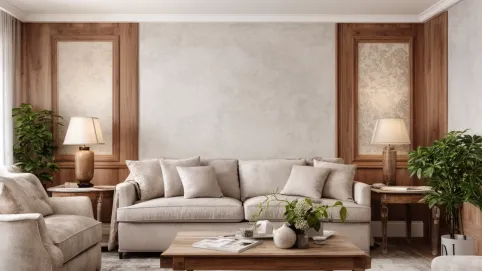 wykończenie ścian w salonie