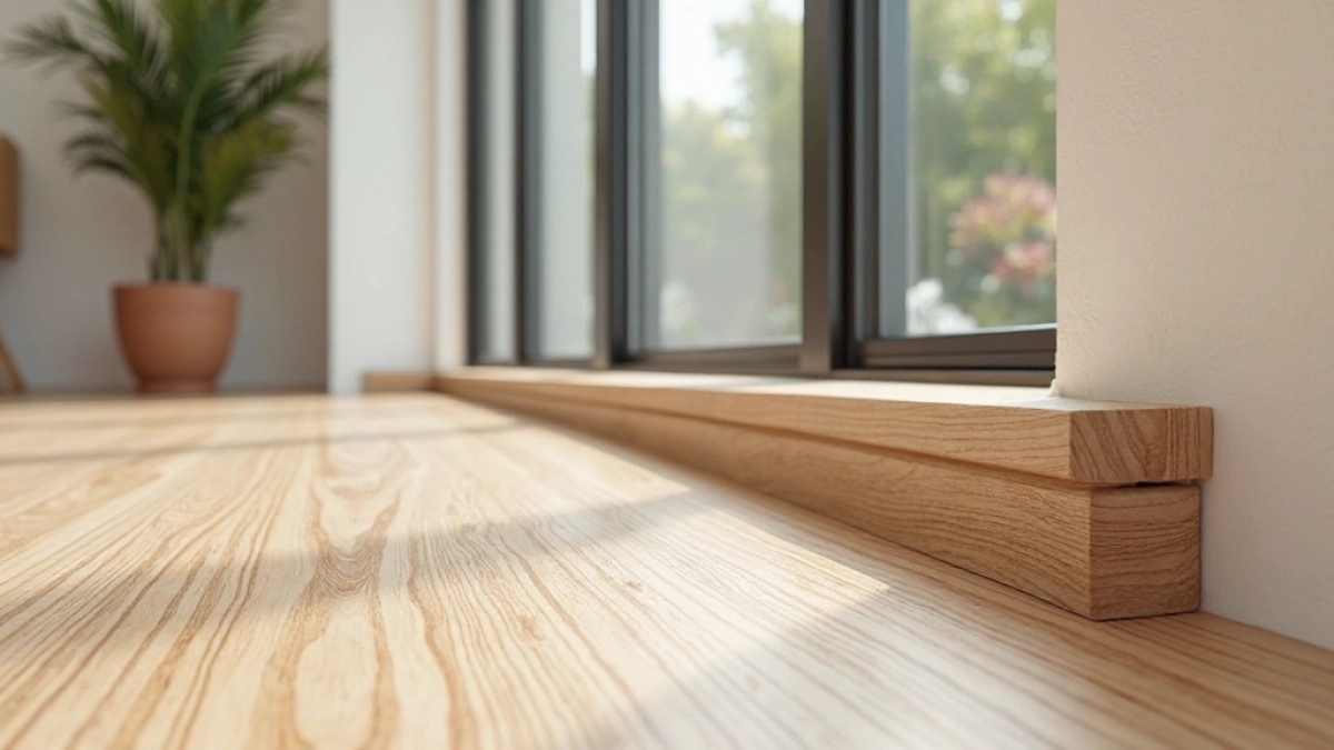 Wykończenie paneli przy oknie tarasowym