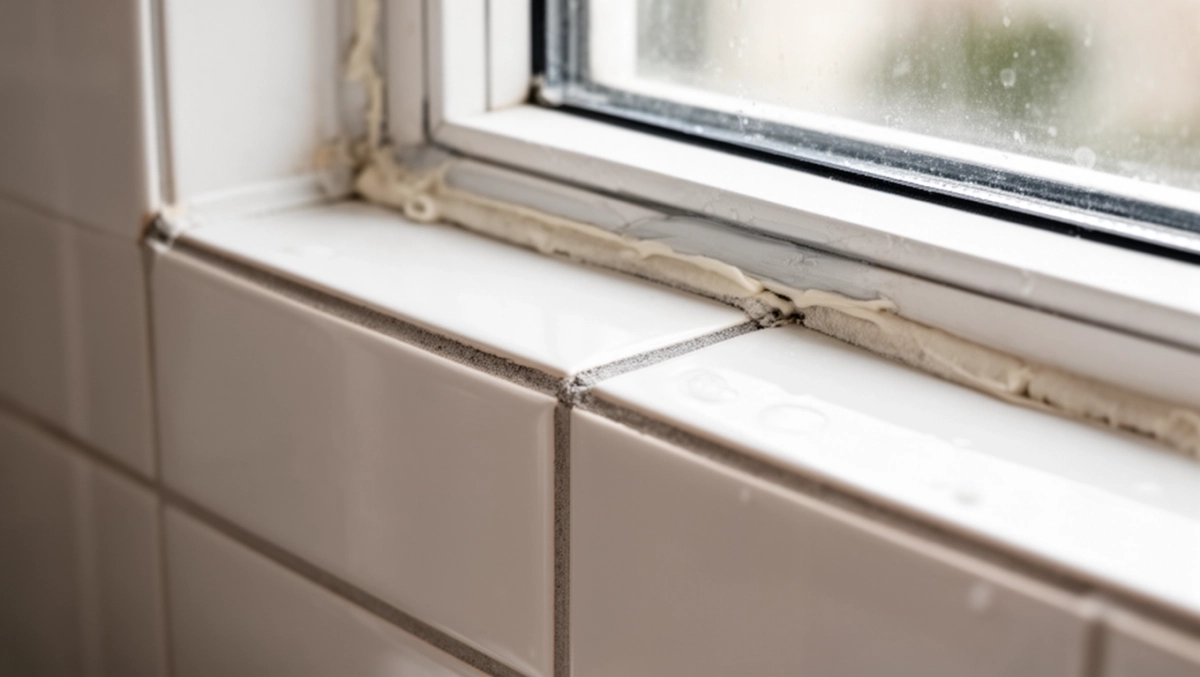 wykończenie płytek przy oknie