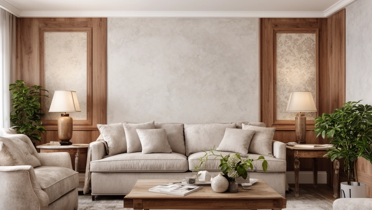 wykończenie ścian w salonie